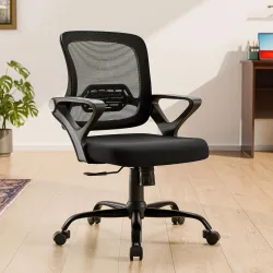 GREEN SOUL Pebble Mid Back Ergonomic|Home, Office, WFH|Moulded Foam|Extra Comfort Mesh Office Adjustable Arm Chair (Black, DIY(Do-It-Yourself))