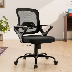 Green Soul Pebble Office Chair, Mid Back Mesh Ergonomic Home Office Desk Chair with Comfortable & Spacious Seat, Tilt Lo