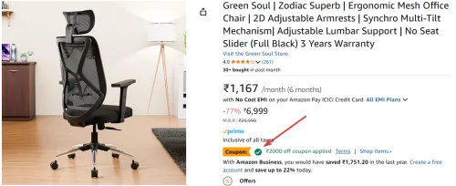 Image of Green Soul Zodiac Superb Ergonomic Mesh Chair