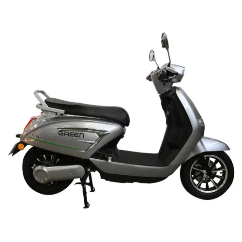 Image of Green Vista Low Speed Electric Scooter Non RTO 80 Km Range Grey with Portable