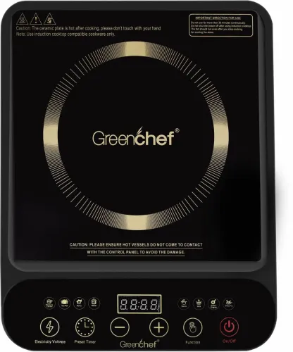 Image of Greenchef 2000 W Induction Cooktop Touch Panel (Black, Dice)