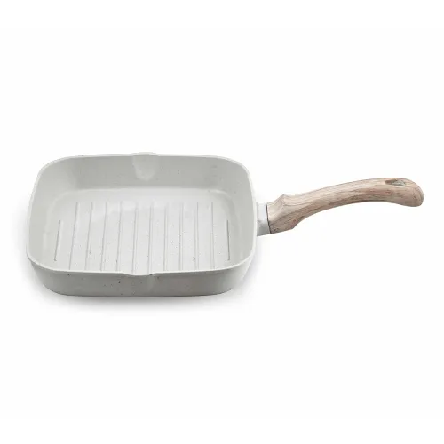 Image of GREENCHEF Aluminium Die Cast Grill Pan 240 mm- Pebble, 5 Layer Healthy Granite Non-Stick Coating, PFOA Free