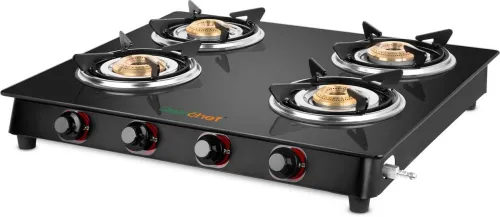 Image of Greenchef Ebony Glass Manual Gas Stove  (4 Burners)