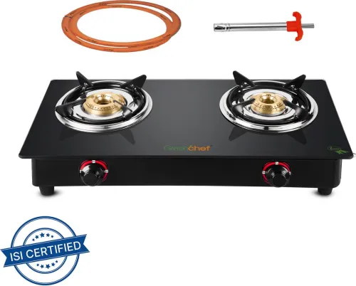 Image of Greenchef Ebony Pro 2BR ( Hose Pipe + Lighter )Gas Stove