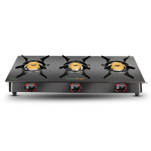 Image of GREENCHEF Elon Glass cook top 3 Burner Gas stove