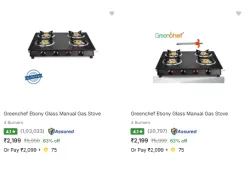 Greenchef Gas Stoves [4 Burners] @ Starting ₹2199