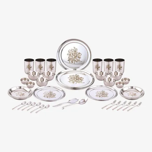 Image of Greenchef Pack of 48 Stainless Steel Iconic Dinner Set  (Silver)