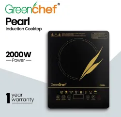 Greenchef 2000 W Induction Cooktop Touch Panel (Black, Pearl Induction cooktop led display|8 pre set menu| Digital Timer)