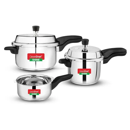 Image of Greenchef Shine Stainless Steel Pressure Cooker Combo