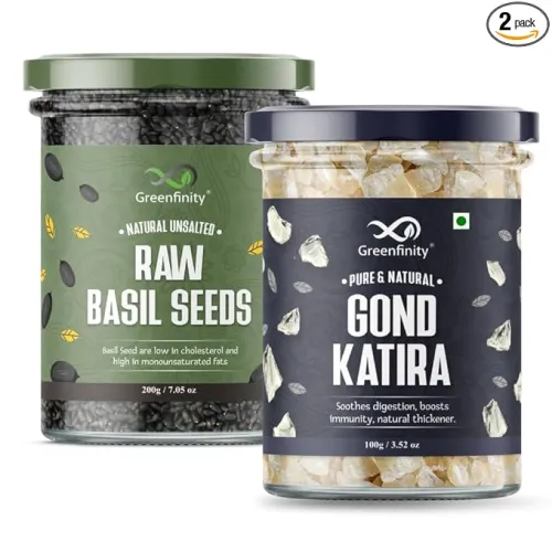 Image of Greenfinity Basil Seeds & Gond Kateera Combo