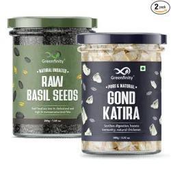 Greenfinity Basil Seeds & Gond Kateera Combo