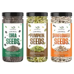 GreenFinity Healthy Seeds Combo - 150g Pumpkin, 150g Sunflower, 175g Chia Seeds