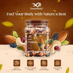 GreenFinity Mixed Dry Fruits Pack – 1kg (500g x 2) | Nutritious Snack with Almonds, Cashews, Raisins & Cranberries |