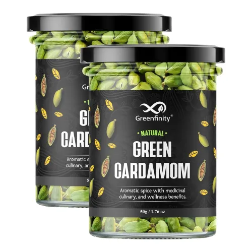 Image of GreenFinity Whole Green Cardamom (Elaichi) – 100g | 8 mm Bold Size | Premium Grade | Aromatic • Non-GMO • Fresh & Large 