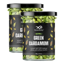 GreenFinity Whole Green Cardamom (Elaichi) – 100g | 8 mm Bold Size | Premium Grade | Aromatic • Non-GMO • Fresh & Large 