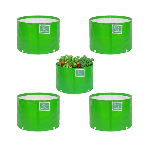 Image of GREENSHEEP HDPE Grow Bag Heavy Duty 260 GSM Round Plants Flower Growing Bags