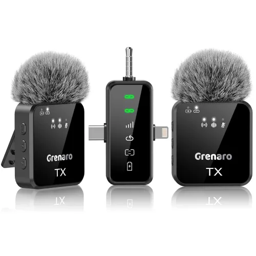 Image of GRENARO 3-in-1 Dual Wireless Lapel Microphone