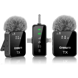GRENARO 3-in-1 Dual Wireless Lapel Microphone