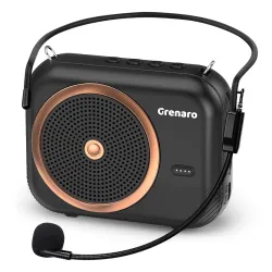 GRENARO Voice Amplifier for Teachers with Bluetooth 5.3, 14Hrs Battery, 10W Speaker, Wired Mic for Classroom Teaching Aid, Training, Tour Guides & Yoga