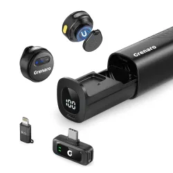 GRENARO Wireless Mic for YouTube 3-Level Noise Reduction Wireless Microphone