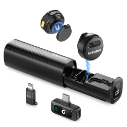GRENARO Wireless Mic for YouTube 3-Level Noise Reduction Wireless Microphone