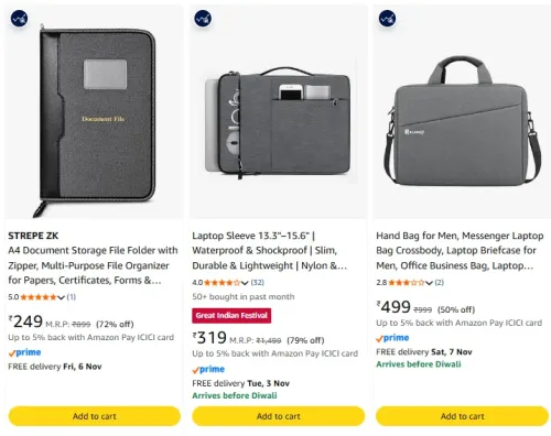 Image of Grey Laptop Briefcase for College Students and Professionals at up to 84%