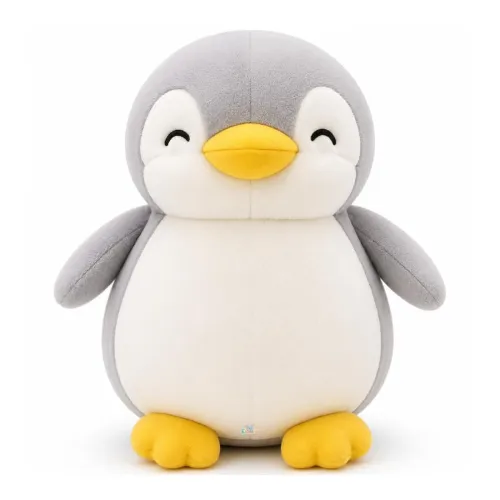 Image of Grey Penguin Plush Soft Toy Teddy Animal for Kids, Cute Stuffed Penguin Toy
