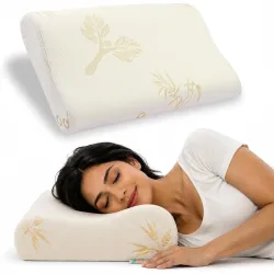 Grin Health Cervical Pillow for Neck Pain Relief, Dual-Height Contour Pillow for Spondylitis Neck, Back & Side Sleepers- Orthopedic Memory Foam Pillow for Sleeping Spondylitis -Large