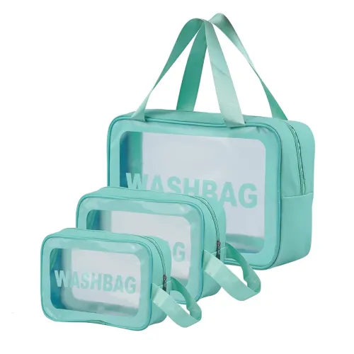 Image of Gritty Wash Bag Pouch for Travel Kit Toiletry Bag Cosmetic Bag Make Up Box for Brushes,Accessories with Handle