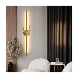Groeien Modern LED Long Wall Sconce Gold Wall Light