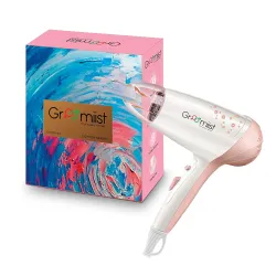 Groomiist CSHD-05 1200-1400 Watts Household & Travel Hair Dryer with Hanging Loops (White & Peach)