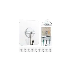 GROVENT Adhesive Wall Hooks 10kg – Heavy Duty, Reusable (6 PCS)