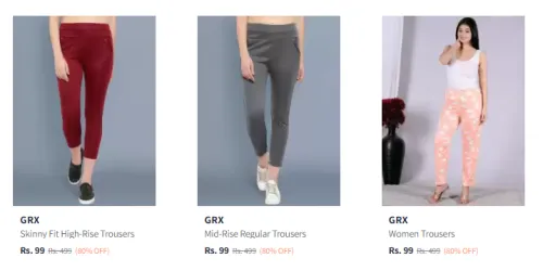 Image of Grx Women Trousers Starting At ₹99