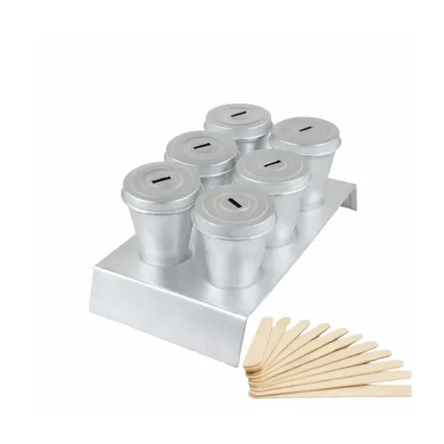 Image of GS Aluminium Kulfi Mould Set 6 Moulds With Stand Sticks
