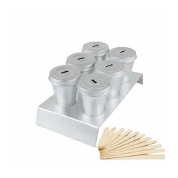 GS Aluminium Kulfi Mould Set | 6 Kulfi Moulds with Stand & 12 Ice Cream Sticks | Reusable Popsicle & Ice Cream Maker Mould DIY Set.