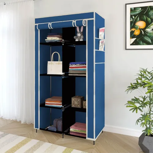 Image of GTC® 4+4 Layer Collapsible Wardrobe for Clothes with Side Pocket 7700-2