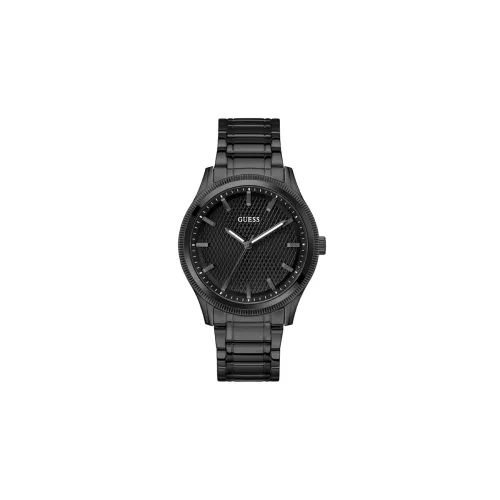 Image of Guess Black Round Stainless Steel Dial Analog Watch