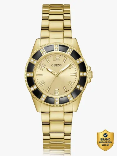 Image of GUESS Champagne Dial Analog Watch 