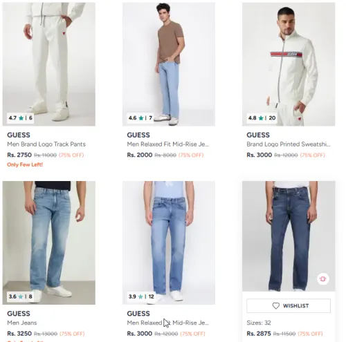 Image of GUESS Men Clothes Minimum 70% Discount + Extra 10% Coupon Discount