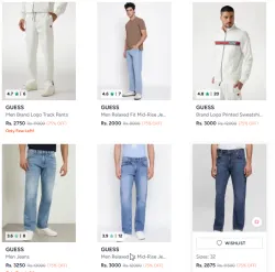 GUESS Men Clothes Minimum 70% Discount + Extra 10% Coupon Discount