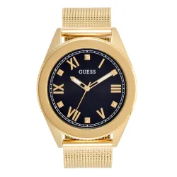 Guess Mens 44 mm Noble Black Dial Stainless Steel Analog Watch - GW0495G2