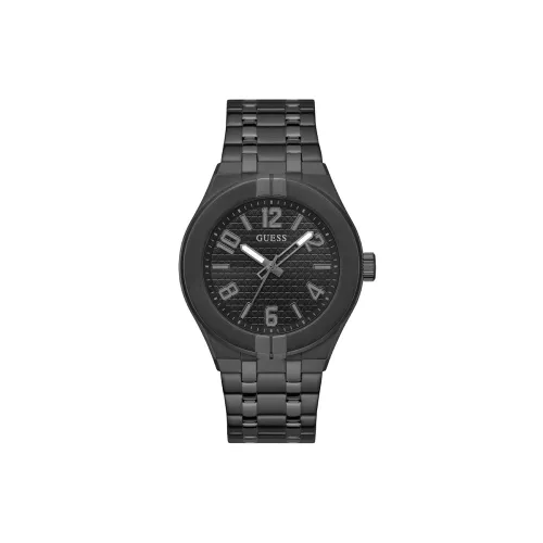 Image of GUESS Men's 44mm Watch - Black Bracelet Black Dial Black Case