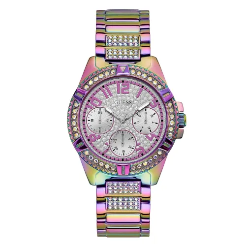 Image of GUESS Round 40mm Silver Dial Analog Women Watch - GW0044L1
