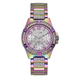 GUESS Round 40mm Silver Dial Analog Women Watch - GW0044L1