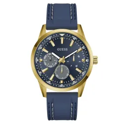 Guess Round 44mm Blue Dial Analog Men Watch - GW0964G2