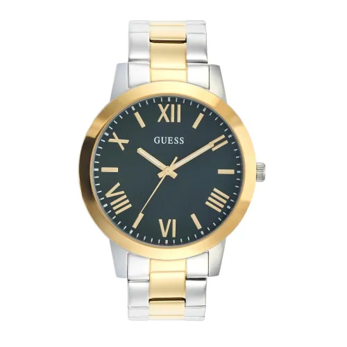 Image of GUESS Round 44mm Green Dial Analog Men Watch - U1467G4M