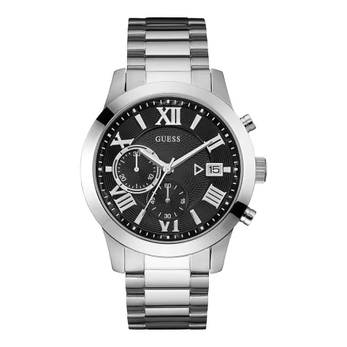 Image of GUESS Round 45mm Black Dial Analog Men Watch