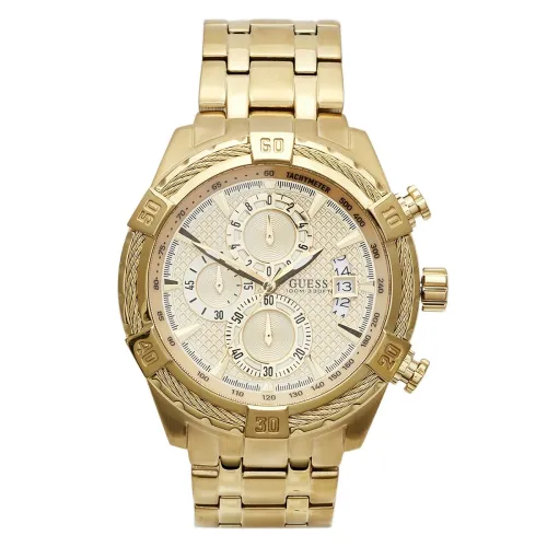 Image of Guess Round 47mm Silver Dial Analog Men Watch - U0522G5M