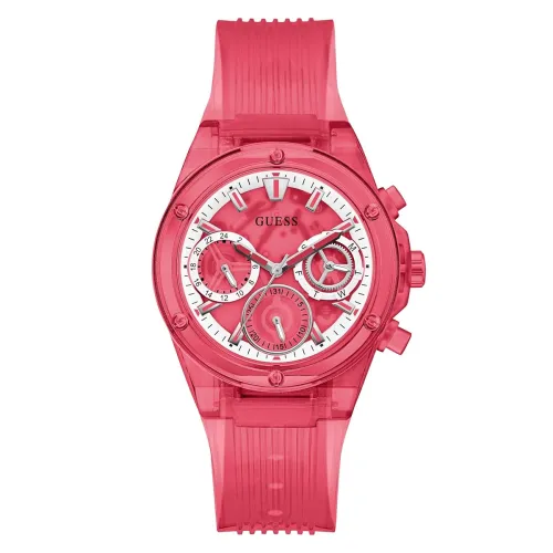 Image of Guess Round 39mm Red Dial Analog Women Watch