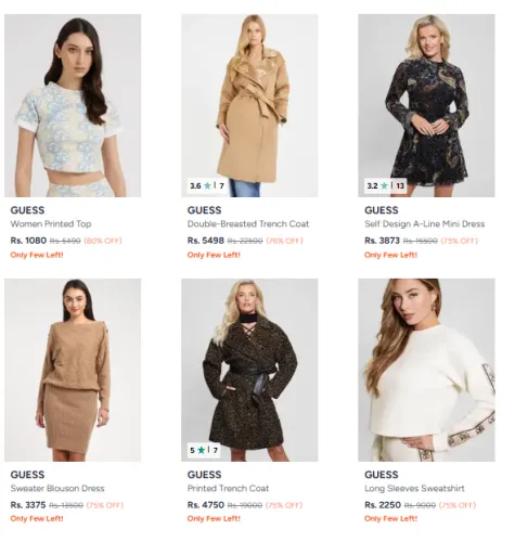 Image of GUESS Women Clothes Minimum 70% Discount + Extra 10% Coupon Discount